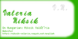 valeria miksik business card